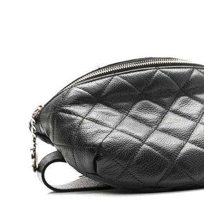 Chanel Grained Calfskin Quilted Waist Belt Bag Black 9 of 11