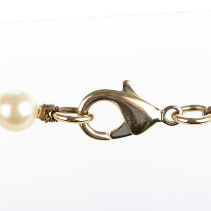 Chanel Graduated Pearl Crystal CC Long Necklace Gold 4 of 5