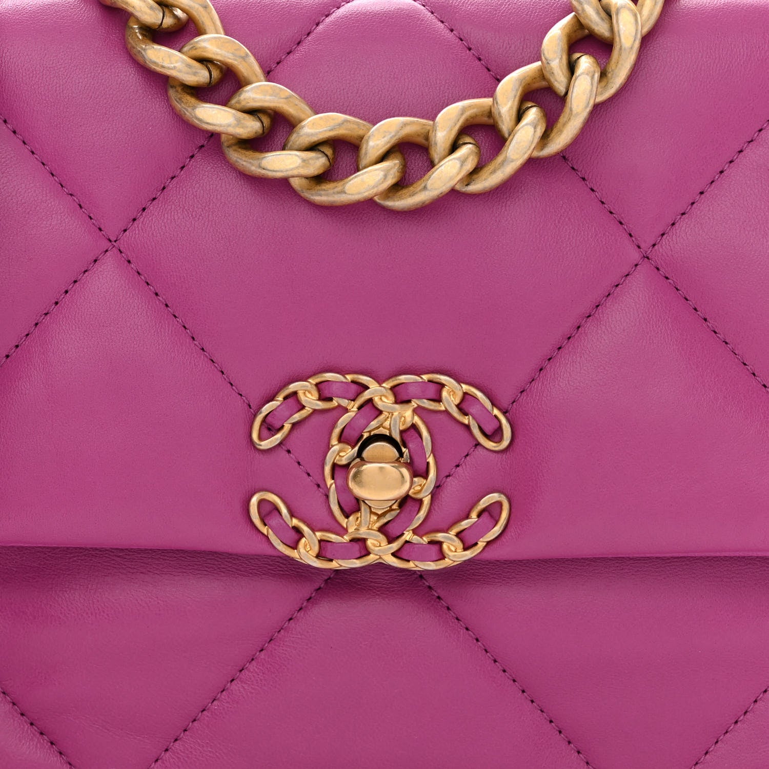 Chanel Lambskin Quilted Medium Chanel 19 Flap Purple 8 of 11