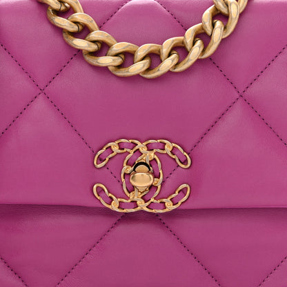 Chanel Lambskin Quilted Medium Chanel 19 Flap Purple 8 of 11