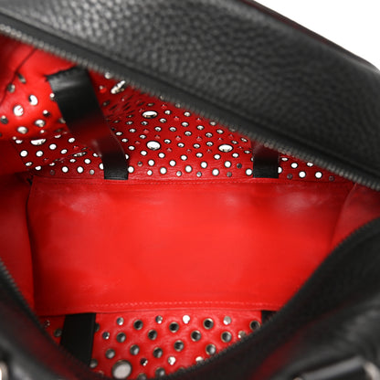 Christian Louboutin Calfskin Eyelet Small Panettone Bowling Bag Black 5 of 8