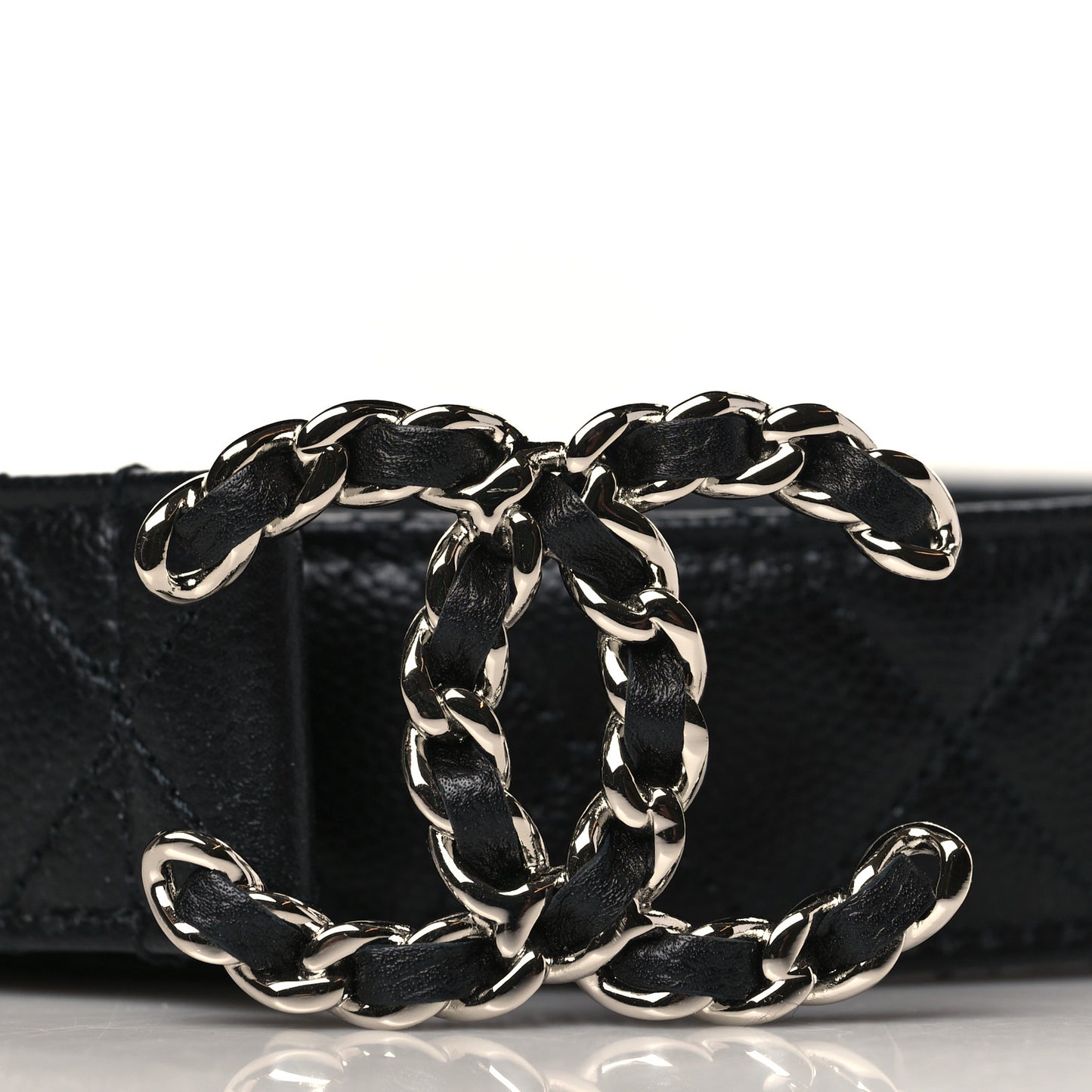 Caviar Quilted CC Chain Belt 85 34 Black