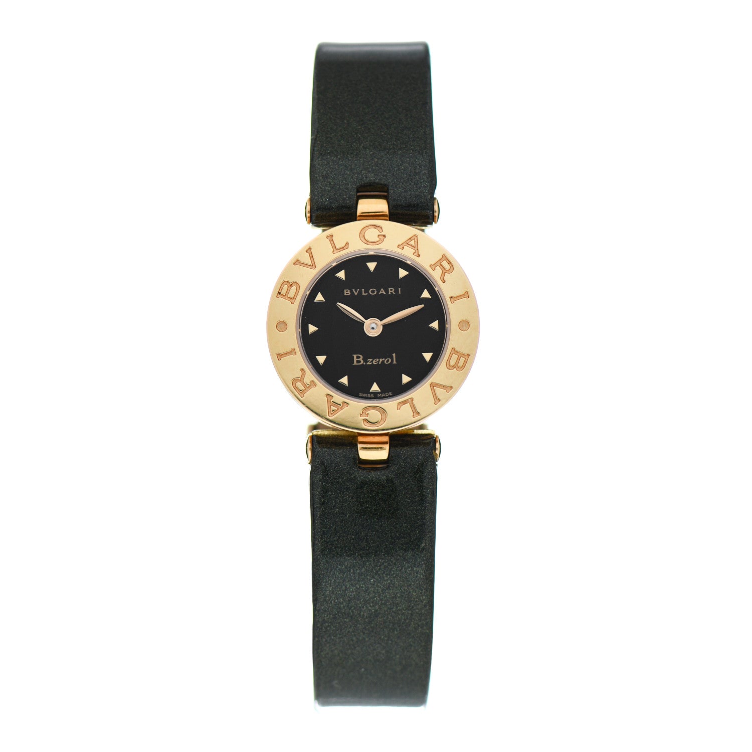 Bulgari 18K Yellow Gold Calfskin 22mm B.Zero1 Quartz Watch Black 1 of 5