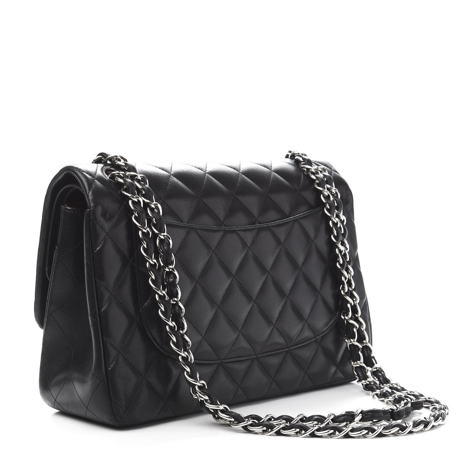 Chanel Lambskin Quilted Jumbo Double Flap Black 3 of 14