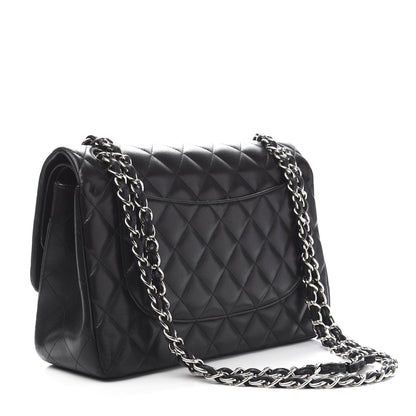 Chanel Lambskin Quilted Jumbo Double Flap Black 3 of 14