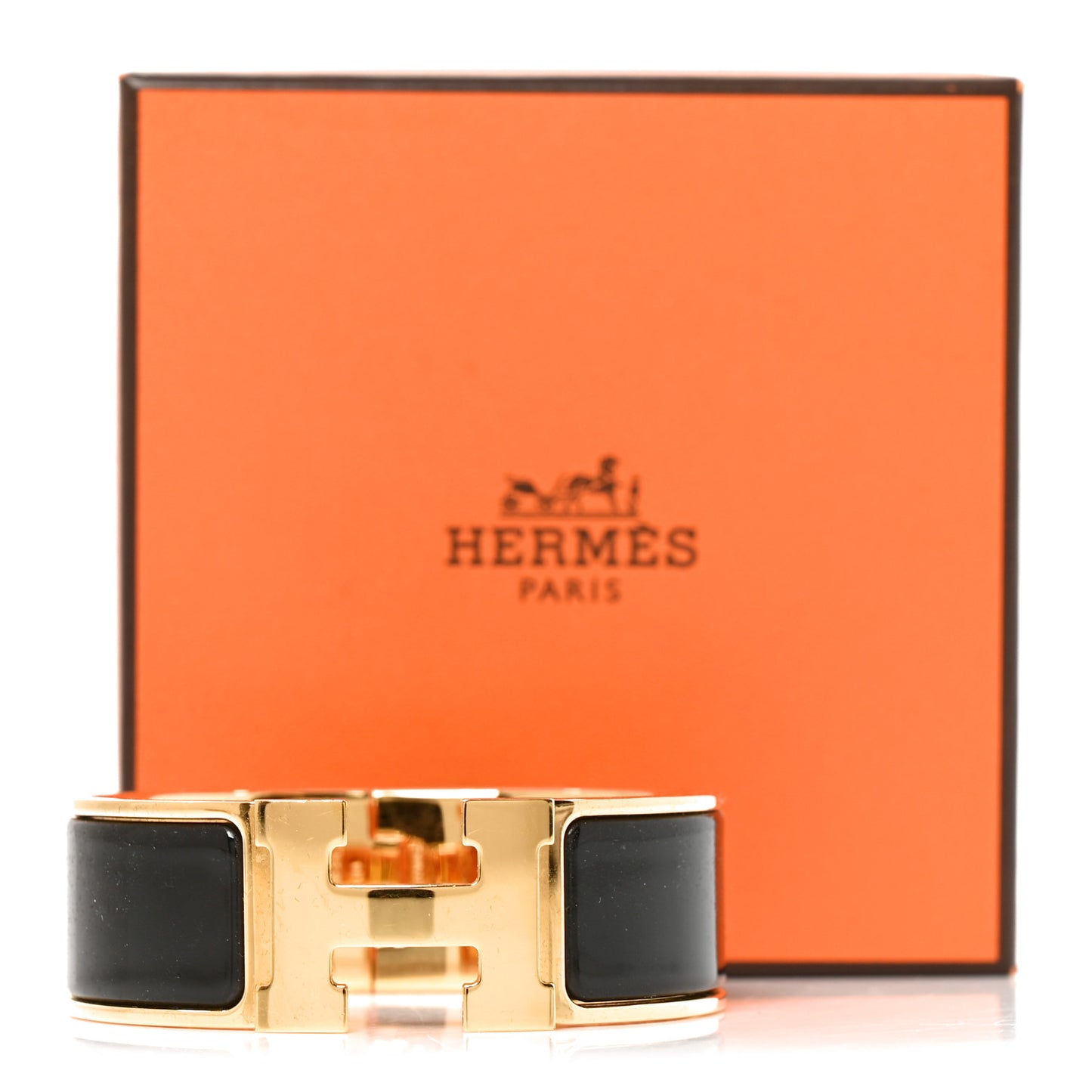 Enamel Wide Clic Clac H Bracelet PM Black