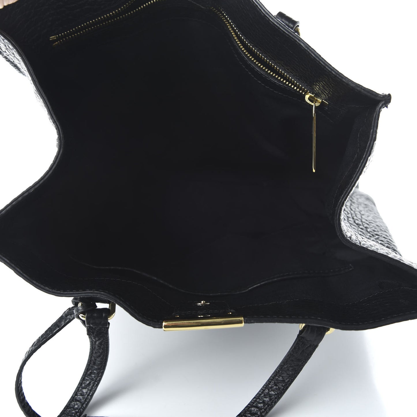 Signature Grain Medium Woodbury Tote Black