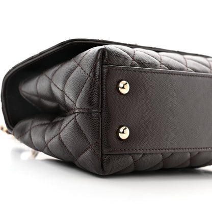 Chanel Caviar Quilted Mini Coco Handle Flap Dark Brown 9 of 11