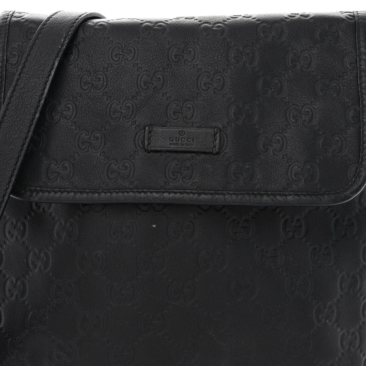 Guccissima Small Flap Messenger Bag Black