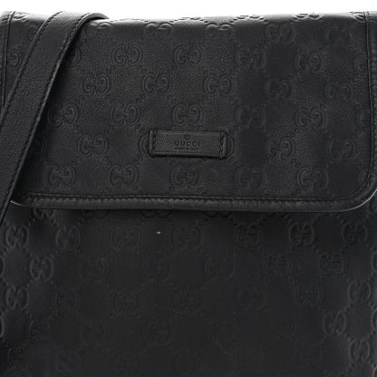 Gucci Guccissima Small Flap Messenger Bag Black 8 of 13