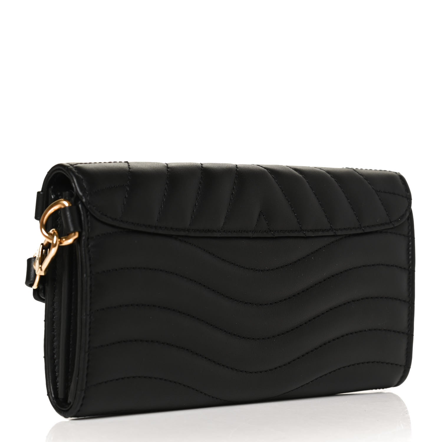 Louis Vuitton Calfskin New Wave Long Wallet Black 4 of 11