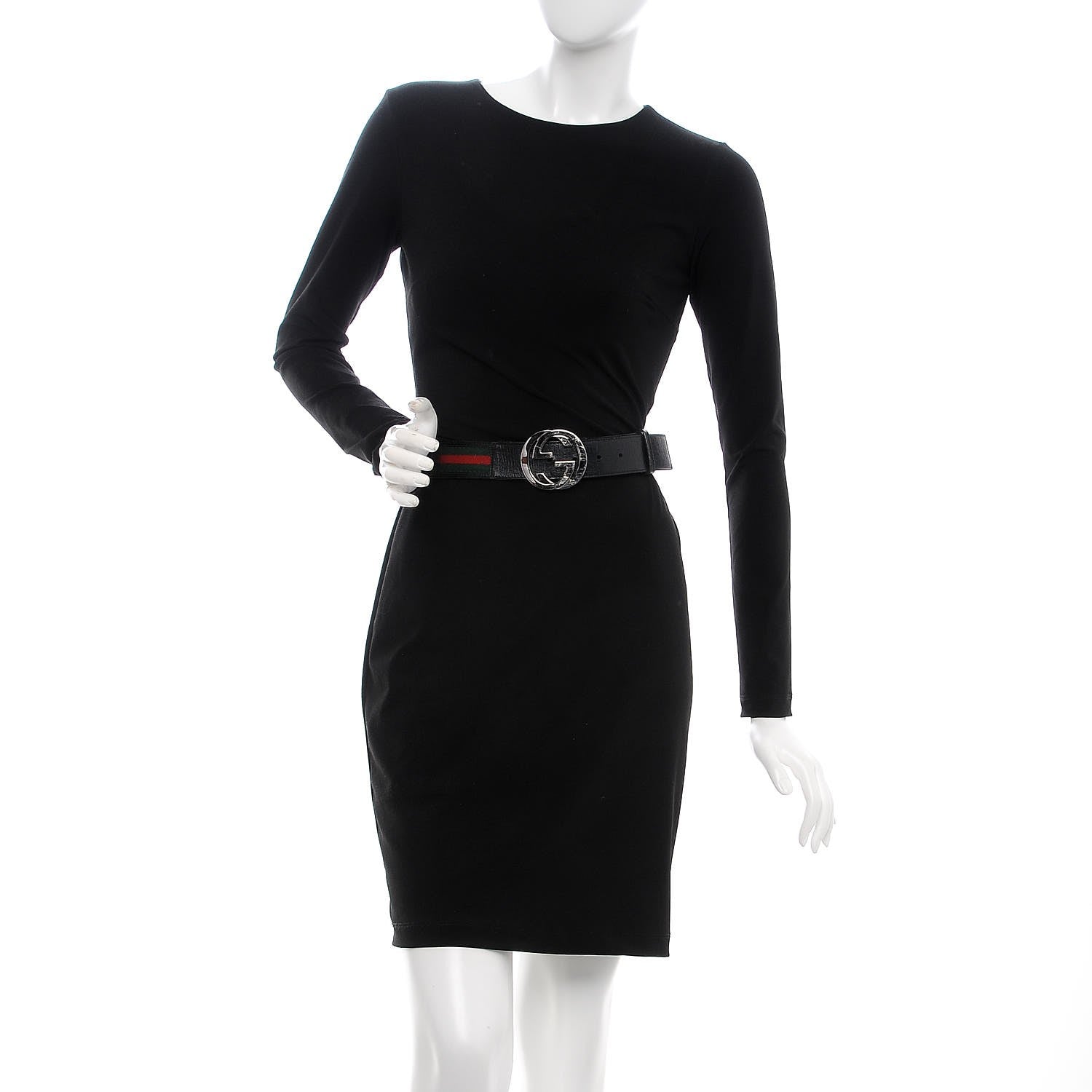 Gucci Calfskin Web Interlocking G Belt 95 38 Black 2 of 8