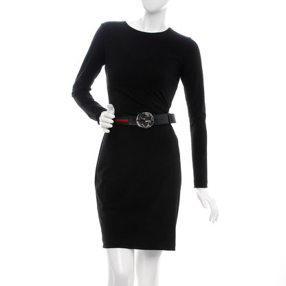 Gucci Calfskin Web Interlocking G Belt 95 38 Black 2 of 8