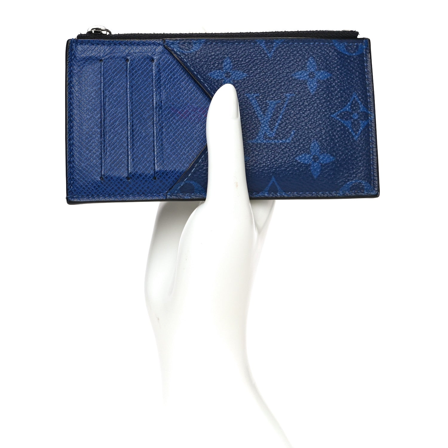 Louis Vuitton Monogram Taiga Coin Card Holder Cobalt 2 of 15