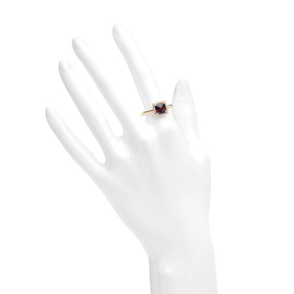 David Yurman 18K Yellow Gold Diamond Garnet 7mm Petite Chatelaine Pave Bezel Ring 54 6.75 2 of 4
