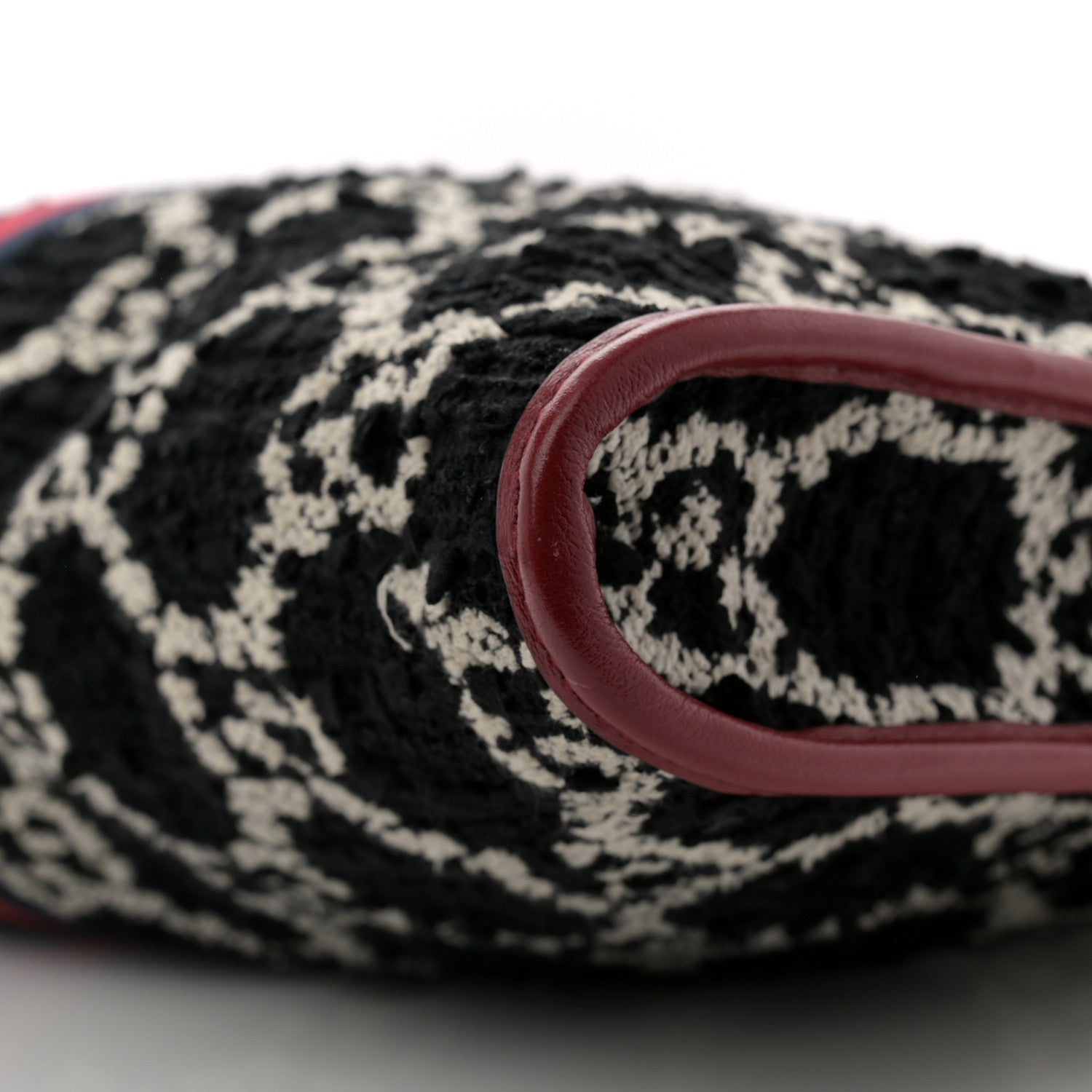 Gucci Tweed GG Monogram Large Rajah Chain Tote Romantic Cherry Black White 10 of 12