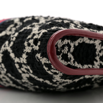 Gucci Tweed GG Monogram Large Rajah Chain Tote Romantic Cherry Black White 10 of 12