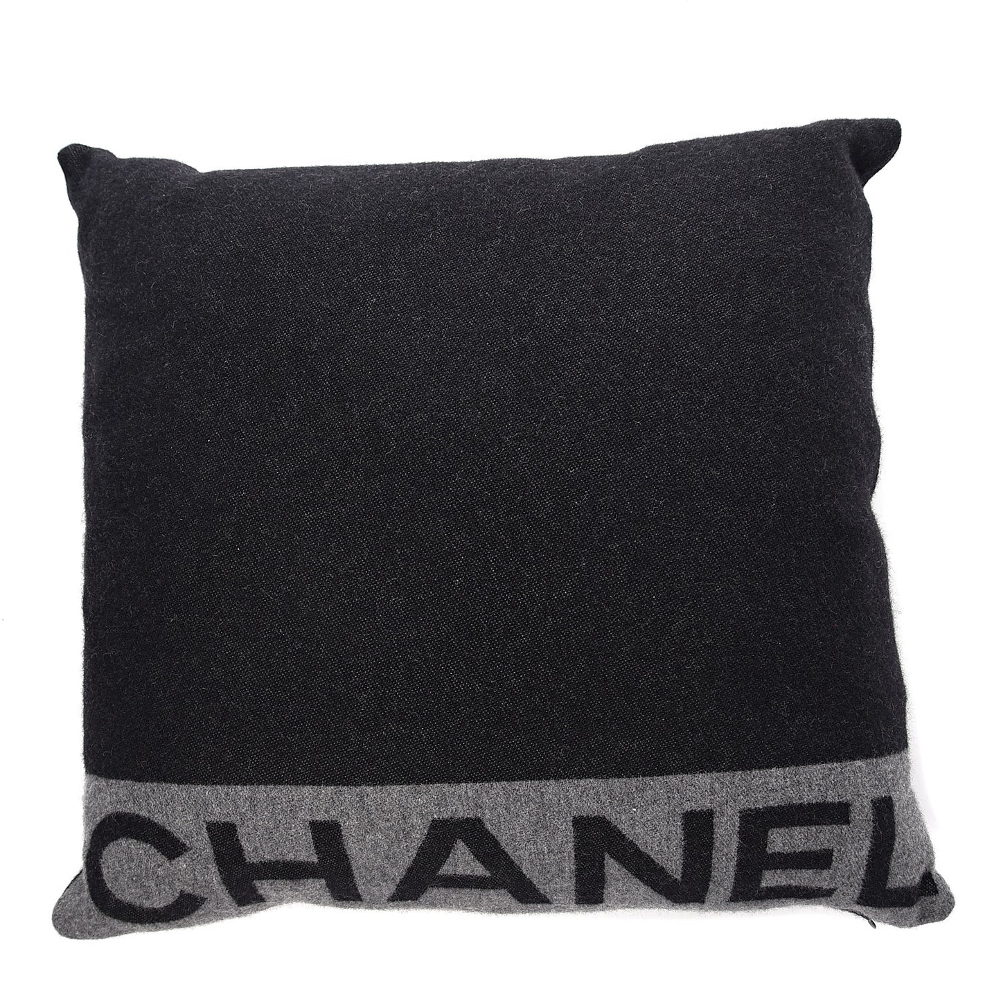 Merino Wool Cashmere CC Logo Pillow Black Grey