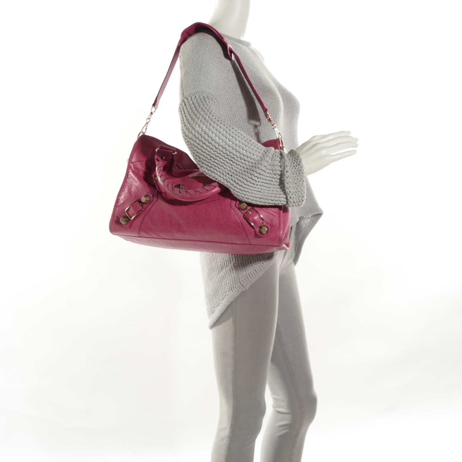 Balenciaga Agneau Giant 21 Rose Gold Hardware City Cyclamen Fucsia 2 of 8