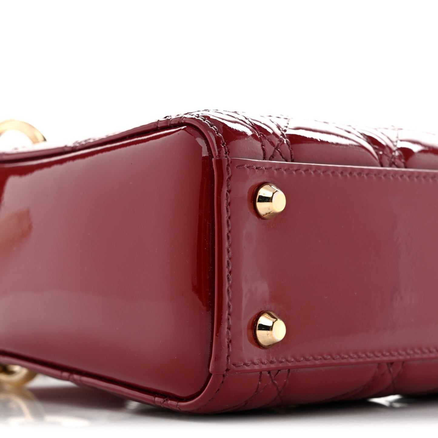 Patent Cannage Mini Lady Dior Red