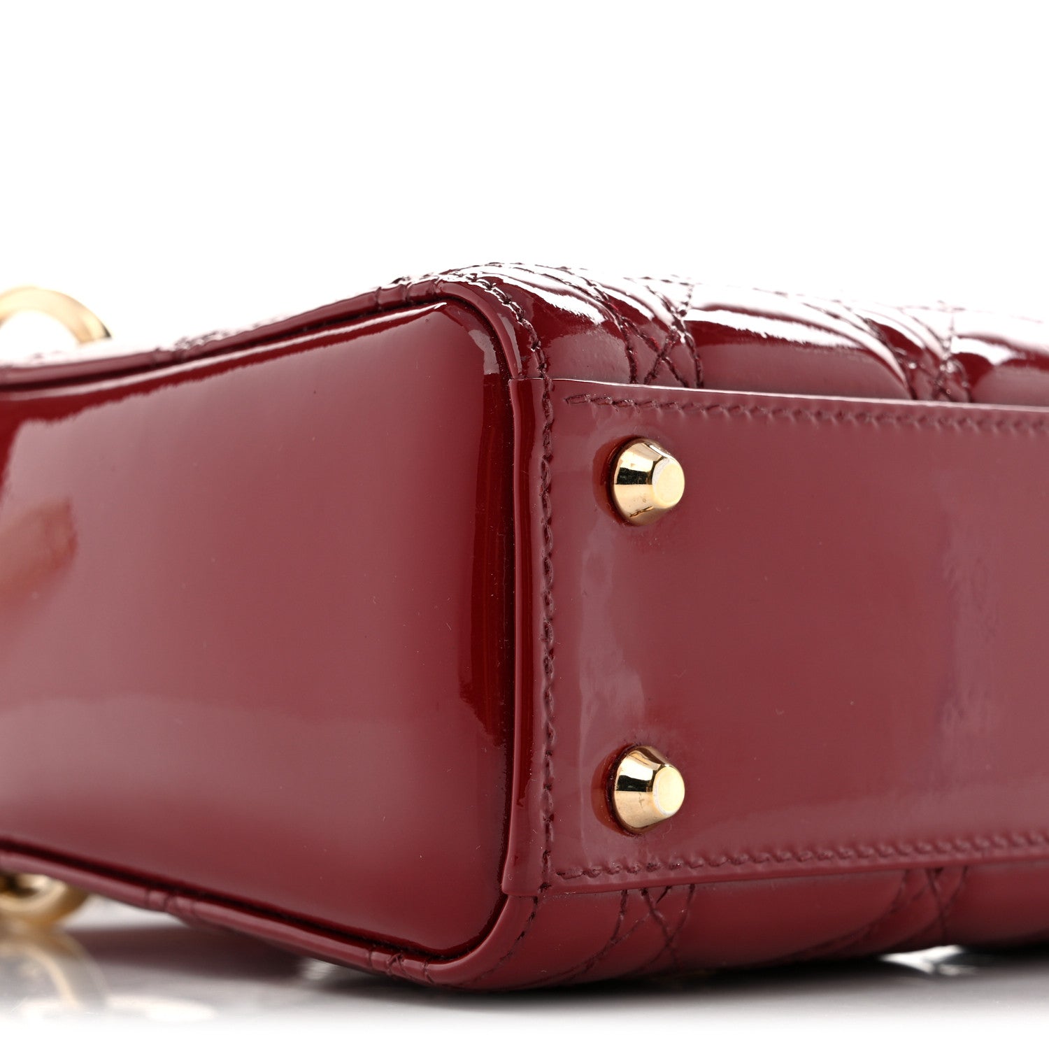 Christian Dior Patent Cannage Mini Lady Dior Red 8 of 12