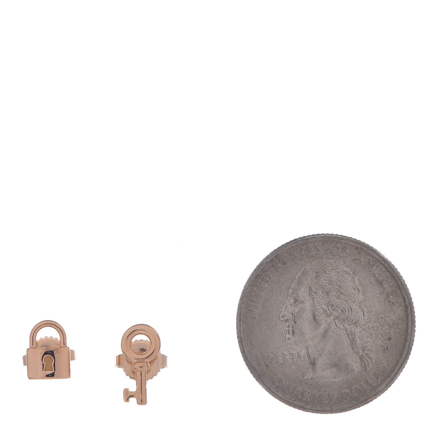 Tiffany 18K Rose Gold Mini Key and Lock Earrings 2 of 4