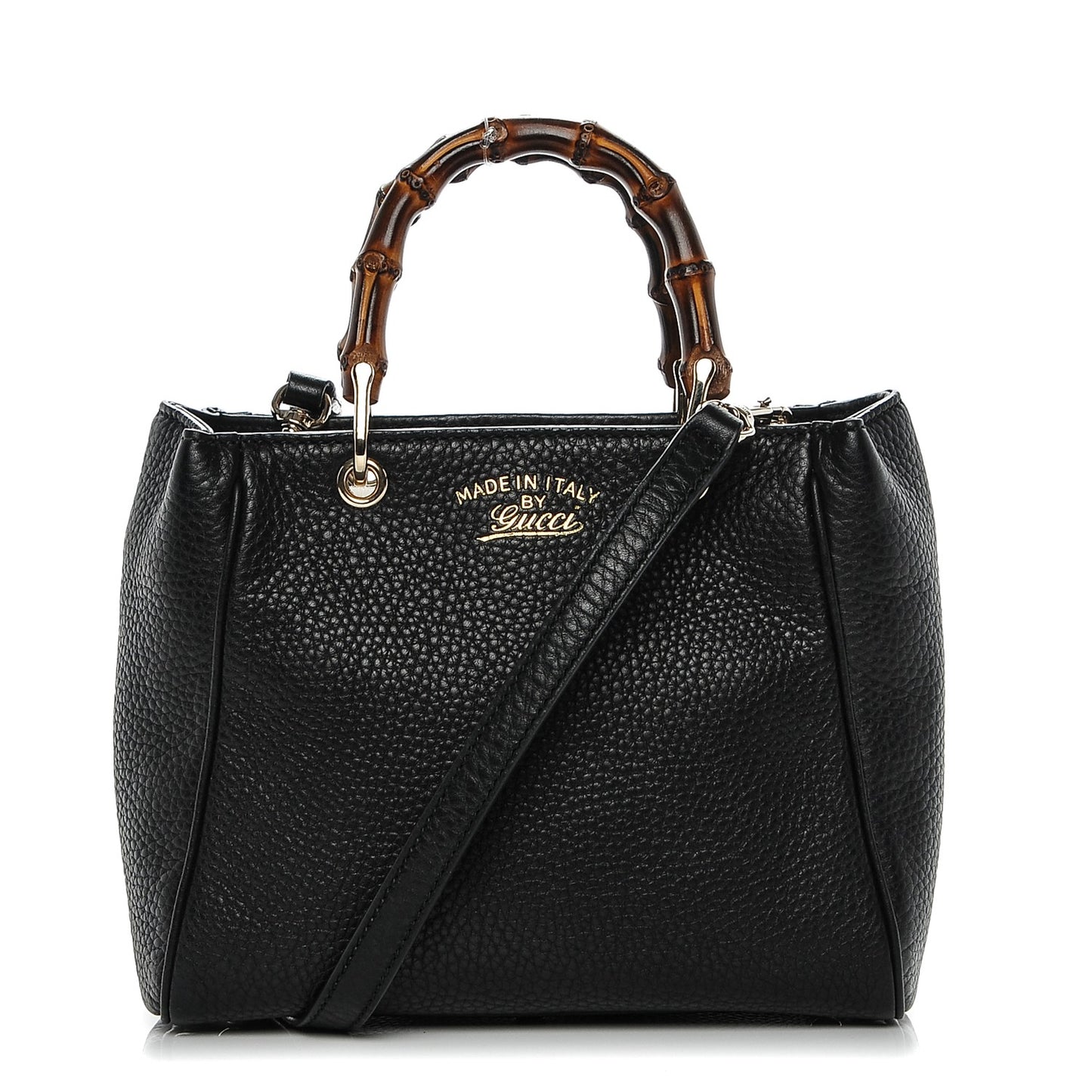 Cellarius Calfskin Mini Bamboo Shopper Tote Black