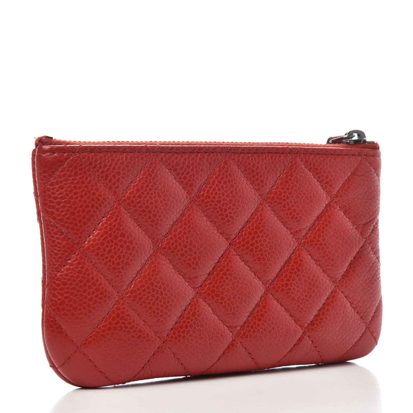 Caviar Quilted Small Cosmetic Case Red