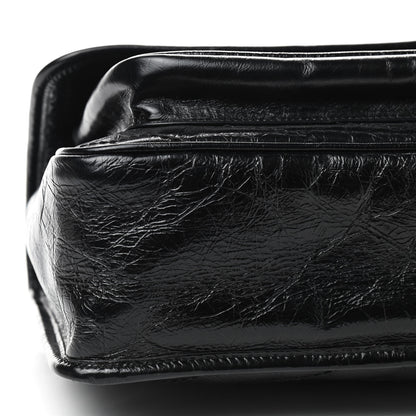 Saint Laurent Crinkled Calfskin Matelasse Monogram Medium Niki Chain Satchel Black 6 of 9