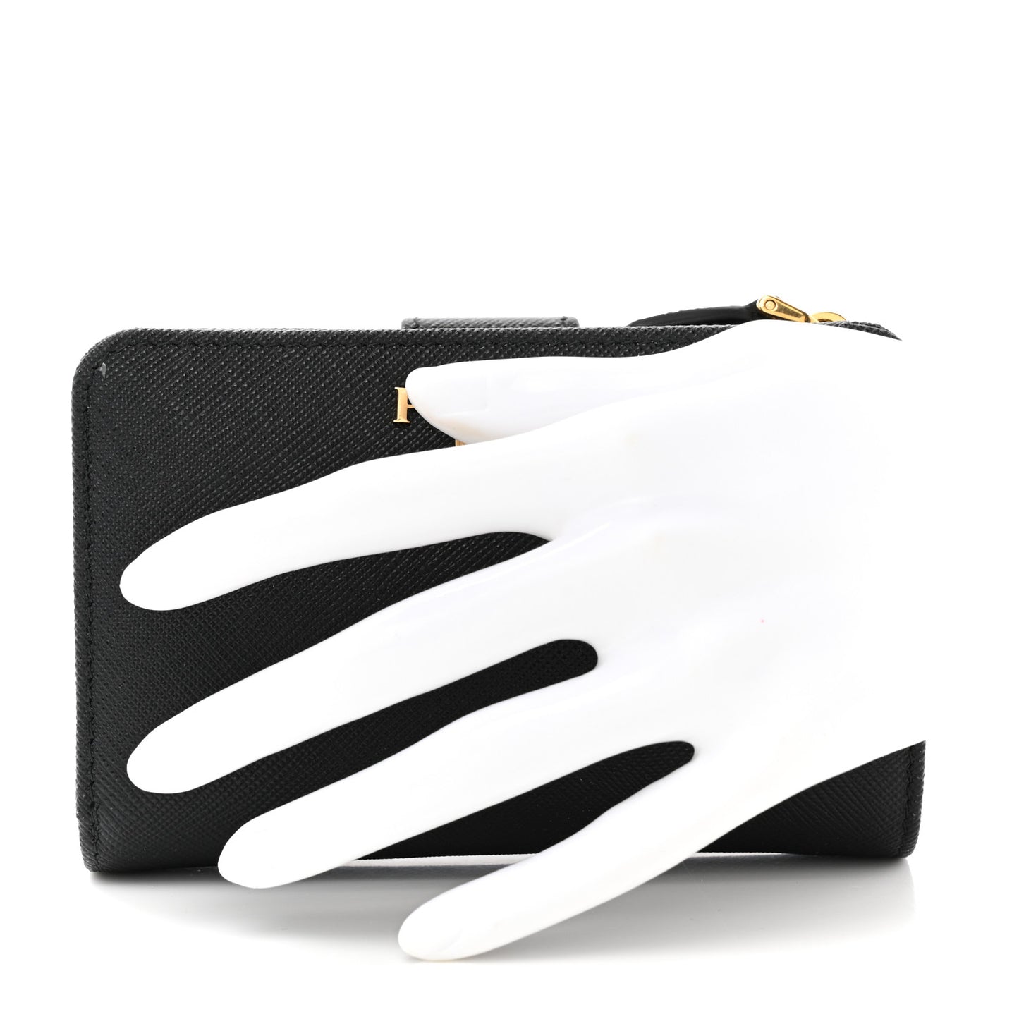 Saffiano Metal Compact Wallet Black