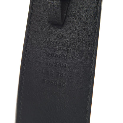 Gucci Textured Dollar Calfskin Nickel Double G 40mm Belt 85 34 Black 4 of 8