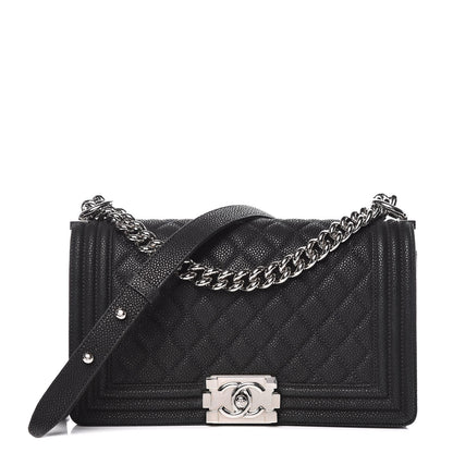 Chanel Iridescent Caviar Quilted Medium Boy Flap Black 1 of 11