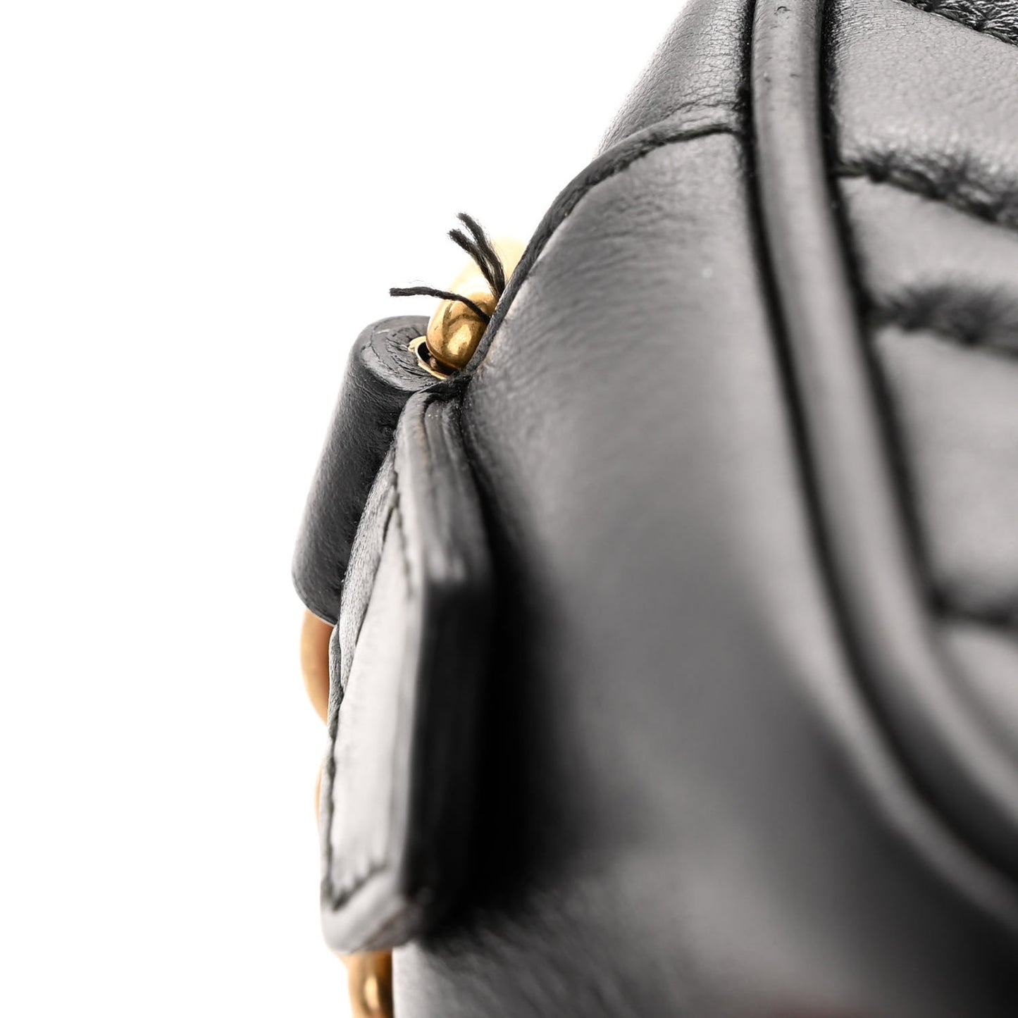 Calfskin Matelasse Mini GG Marmont Chain Shoulder Bag Black