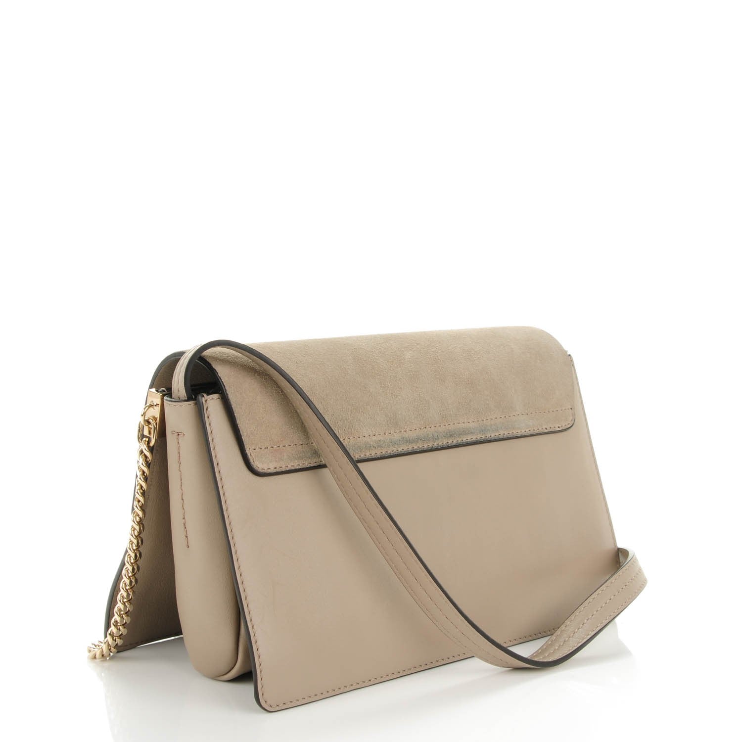Chloe Suede Calfskin Small Faye Shoulder Bag Motty Grey 3 of 8