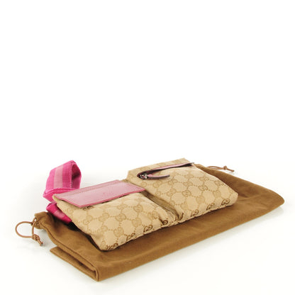Gucci GG Monogram Web Double Pocket Belt Bag Pink 4 of 8