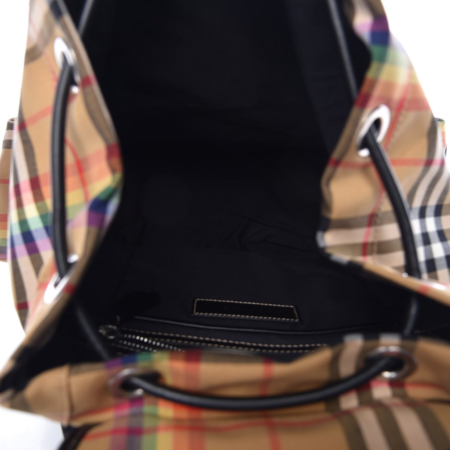 Vintage Rainbow Check Medium Rucksack Backpack Antique Yellow