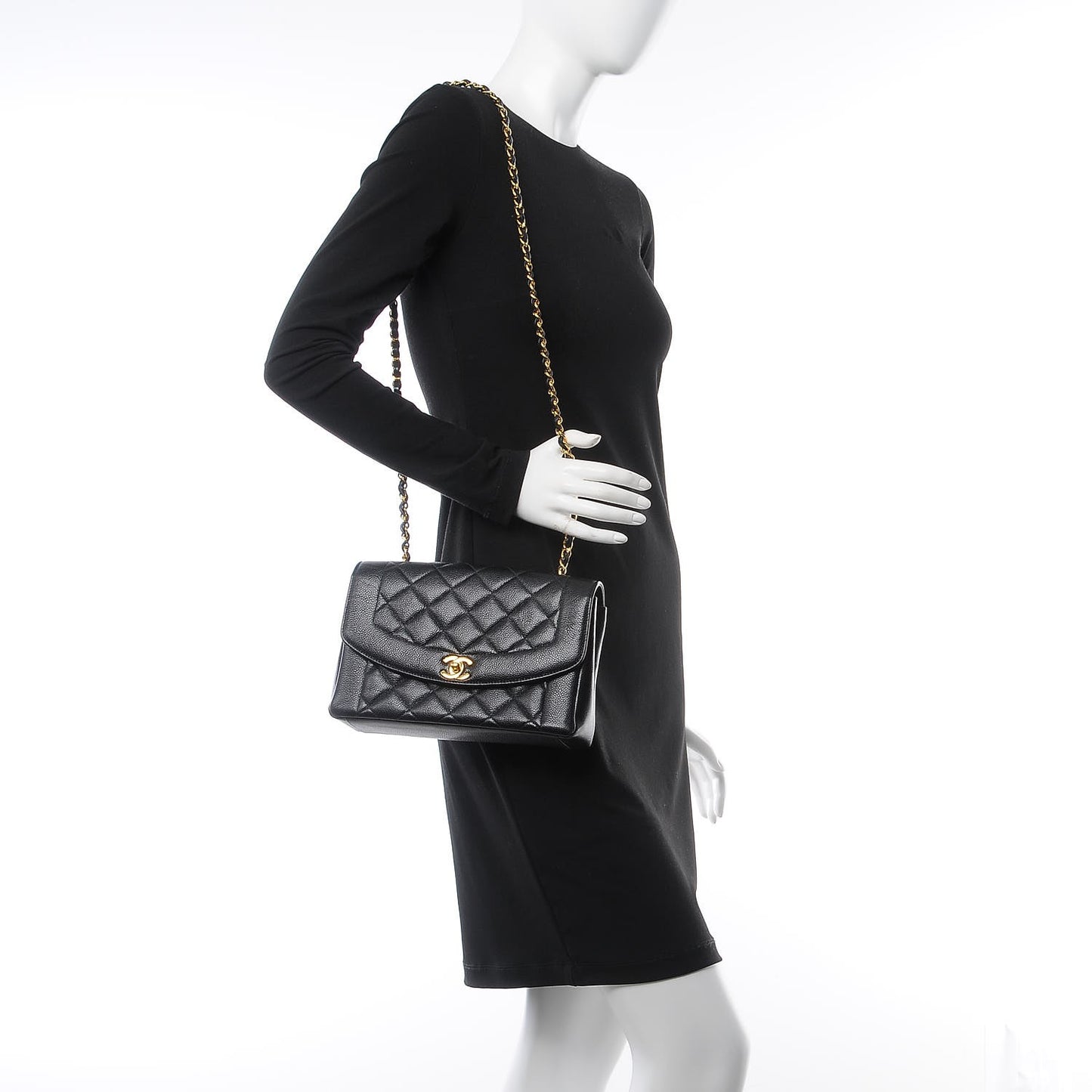 Caviar Quilted Medium Single Flap Black