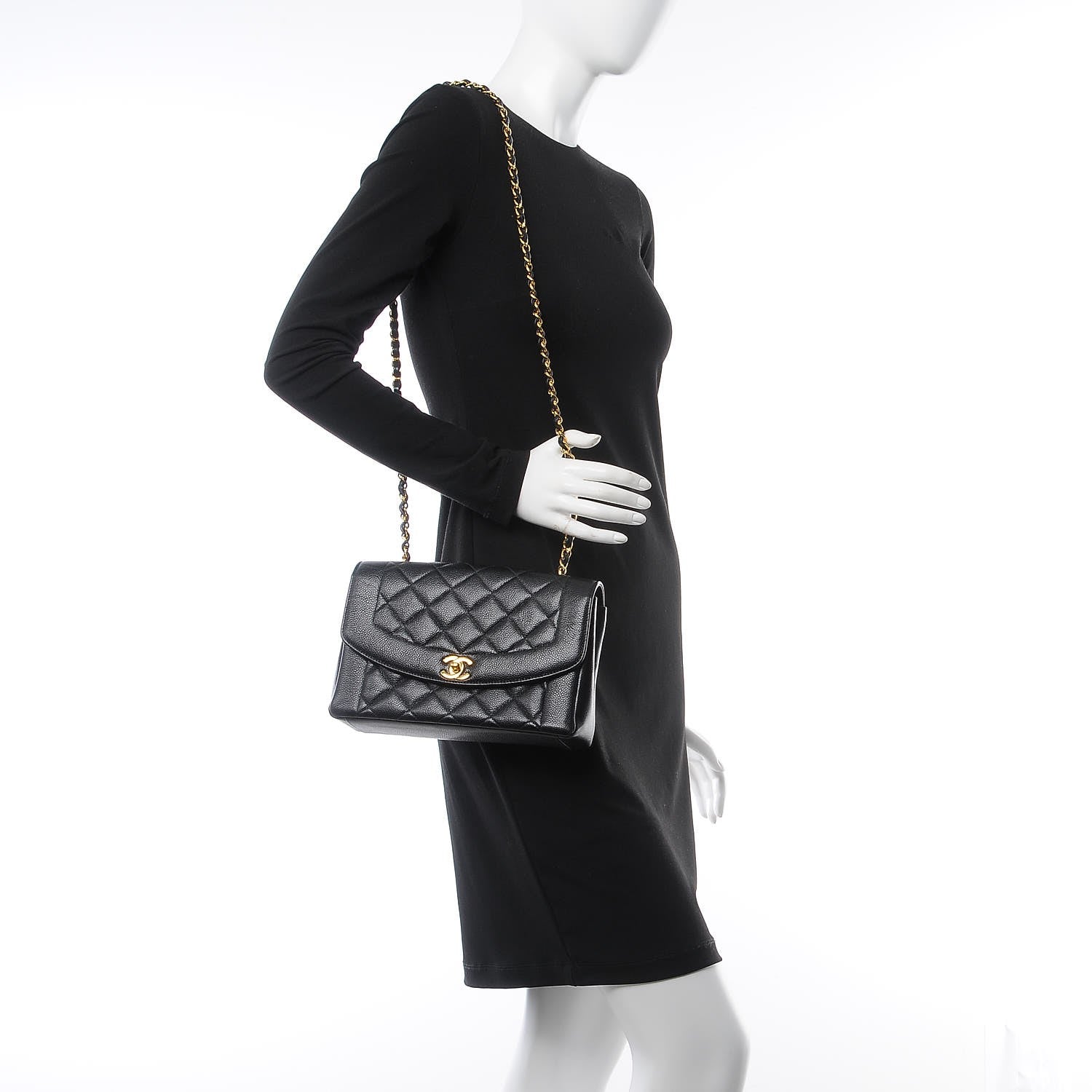 Chanel Caviar Quilted Medium Single Flap Black 2 of 12