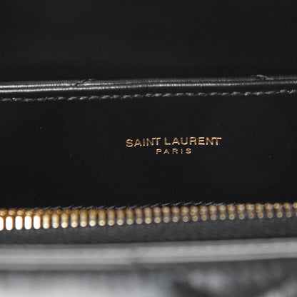 Saint Laurent Calfskin Y Quilted Monogram Medium Loulou Chain Satchel Black 9 of 10