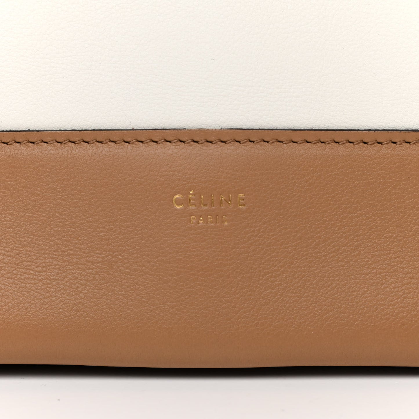 Shiny Smooth Calfskin Medium Frame Shoulder Bag Tan Optic White