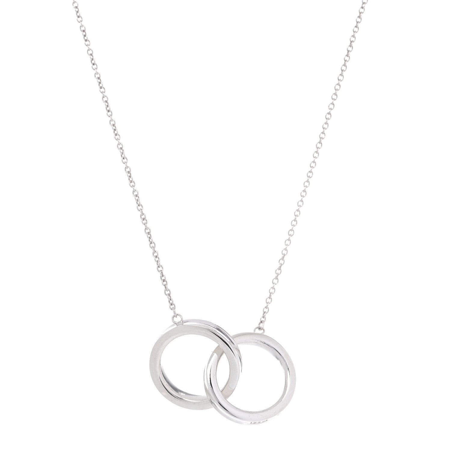 Tiffany Sterling Silver 1837 Interlocking Circles Pendant Necklace 3 of 7
