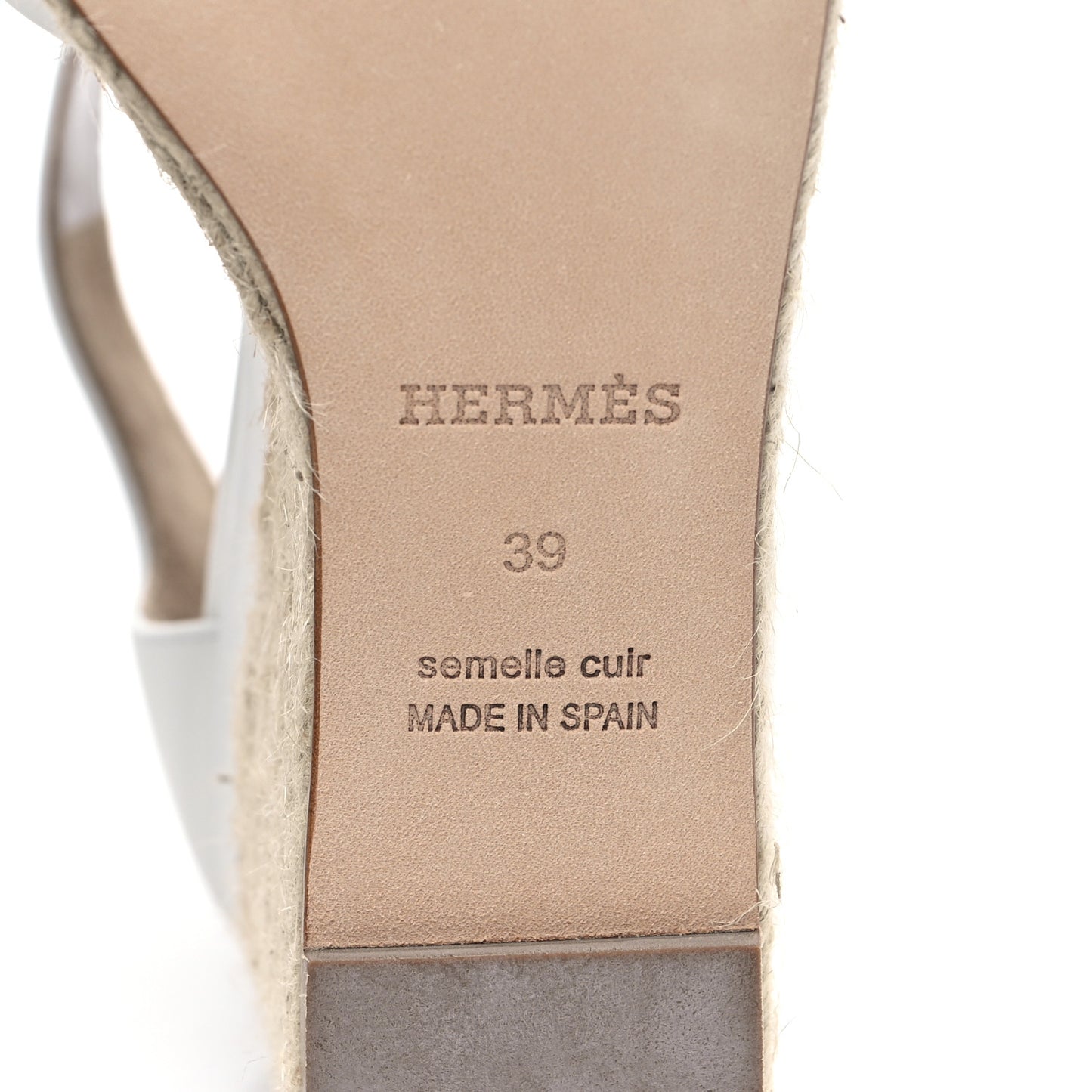 Goatskin Elda Espadrille Wedge Sandals 39 White