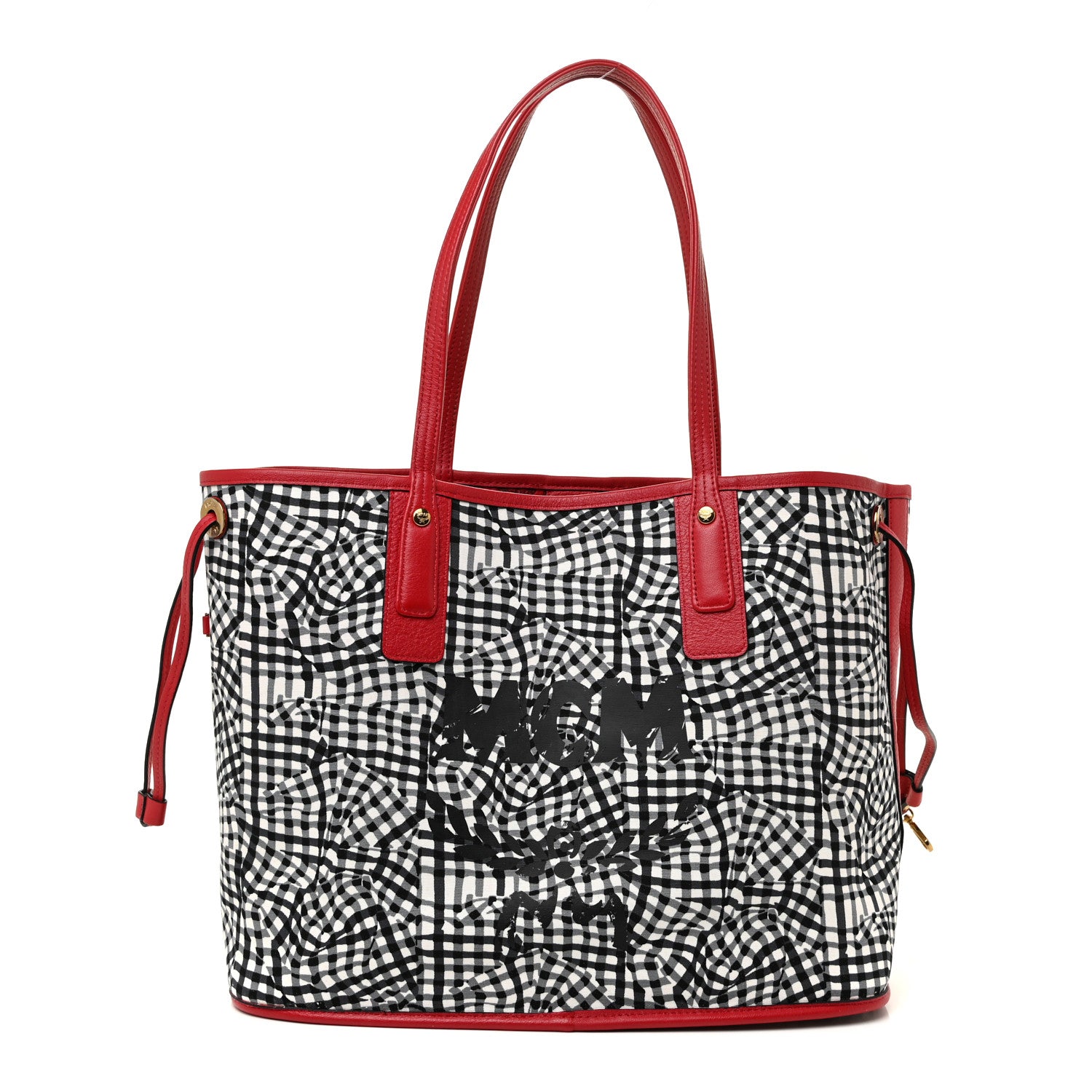 MCM Visetos Medium Liz Reversible Shopper Tote Ruby Red 10 of 17