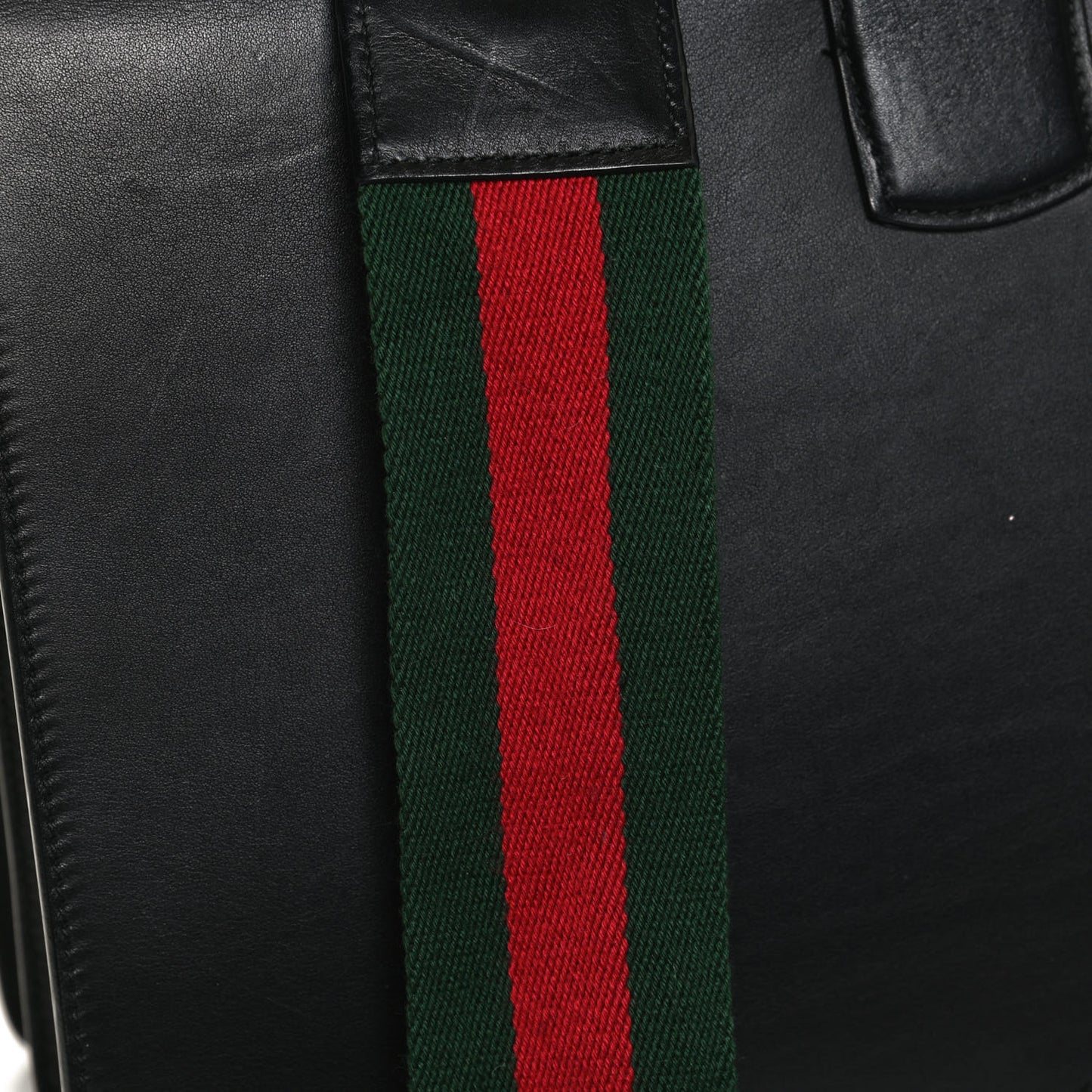 Calfskin Bamboo Web Large Dionysus Top Handle Bag Black Bright Evergreen Hibiscus Red