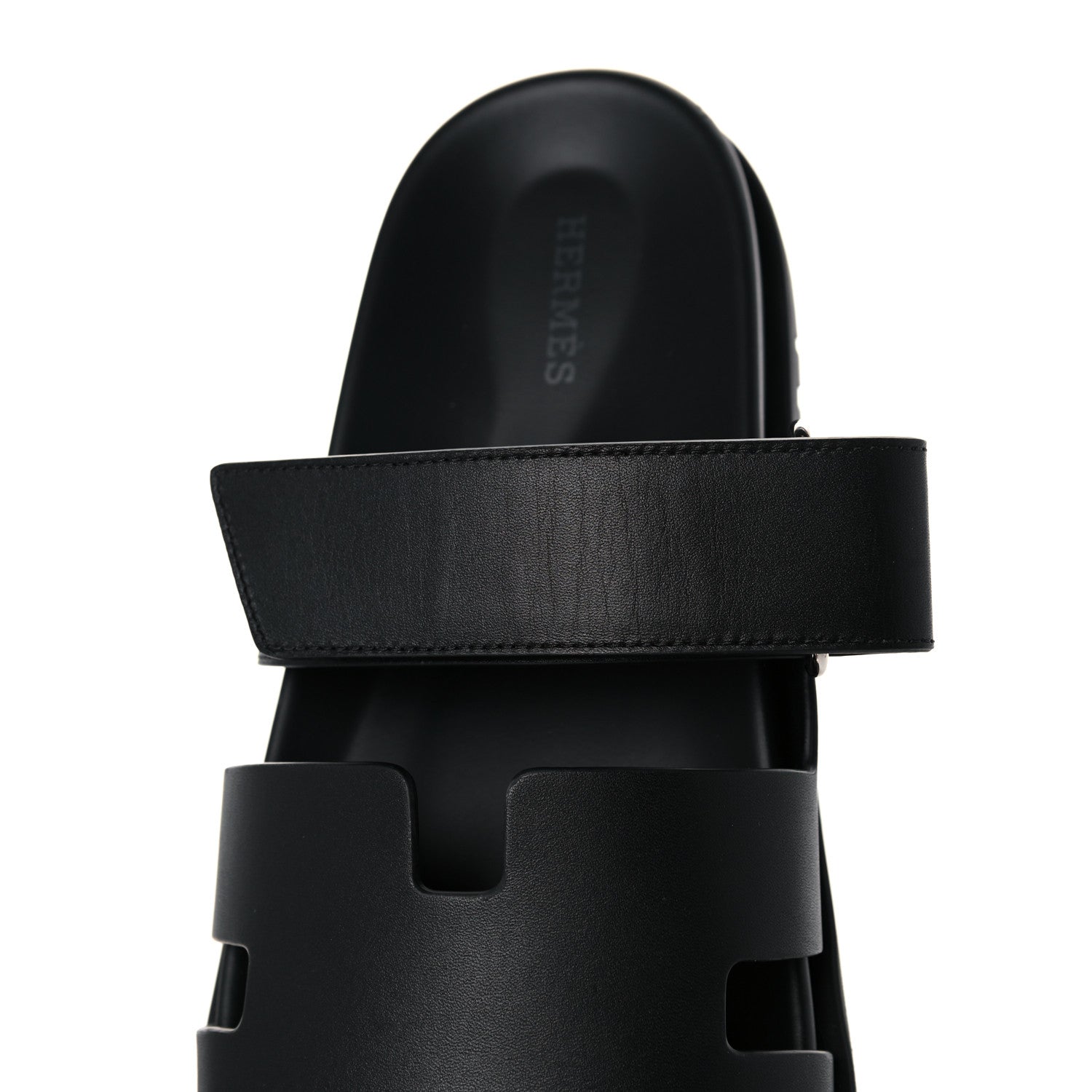 Hermes Calfskin Womens Chypre Sandals 41.5 Black 10 of 11