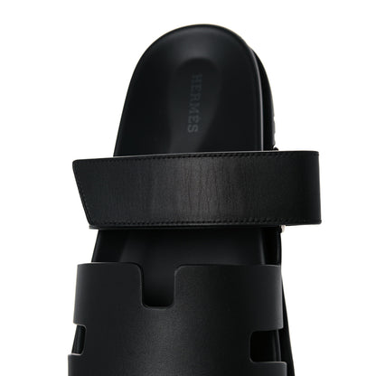 Hermes Calfskin Womens Chypre Sandals 41.5 Black 10 of 11
