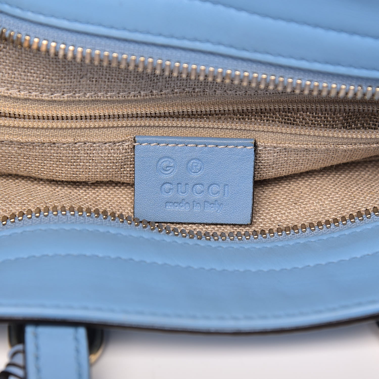 Gucci Microguccissima Small Bree Tote Mineral Blue 6 of 11