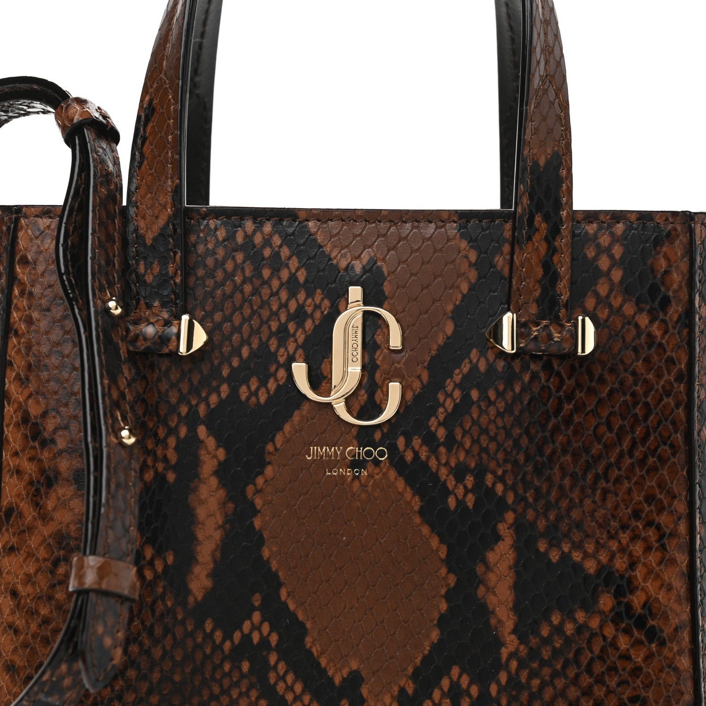 Calfskin Snake Printed Mini JC Tote Cuoio