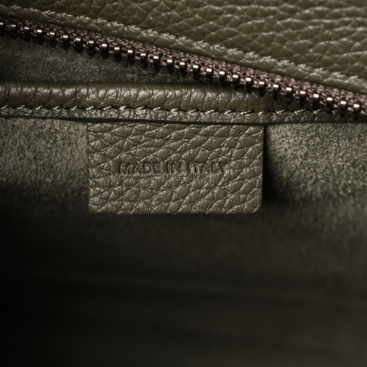 Celine Drummed Calfskin Nano Luggage Army Green 6 of 11