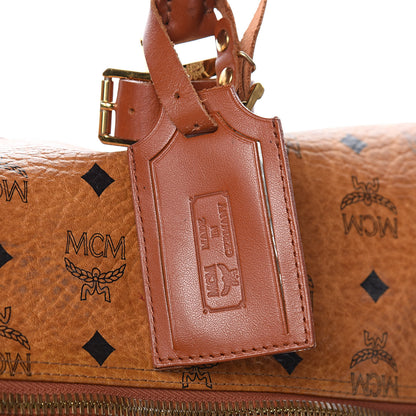 MCM Visetos Boston Weekender Bag Cognac 9 of 22